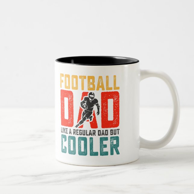 Football Dad Retro Text Design Two-Tone Coffee Mug (Right)