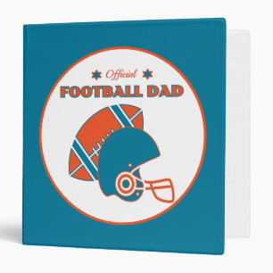 Football dad sports lovers orange blue vintage  binder