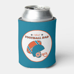 Football dad sports lovers orange blue vintage  can cooler