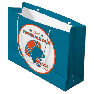 Football dad sports lovers orange blue vintage large gift bag