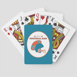 Football dad sports lovers orange blue vintage playing cards