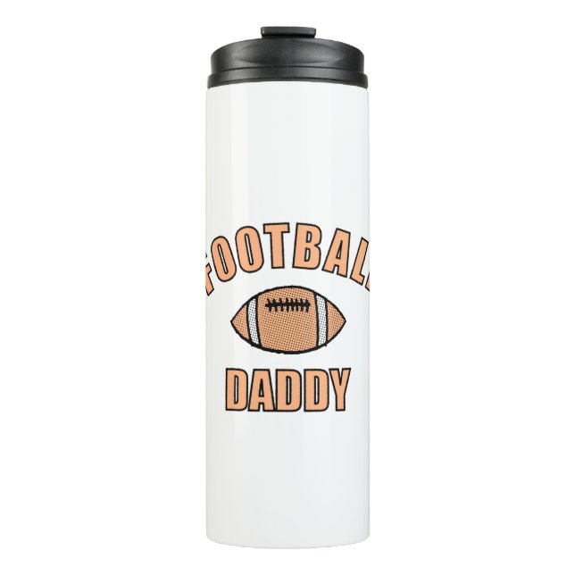 Football Daddy Drawing And Text Thermal Tumbler (Front)