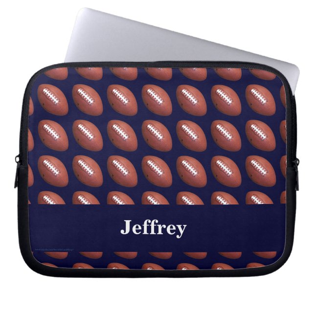 Football, Dark Blue Background, Laptop Sleeve (Front)