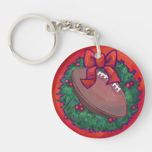 Football de couronne de Noël en rouge (Devant)