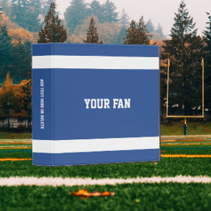 Football Deep Blue & White Personalized Binder