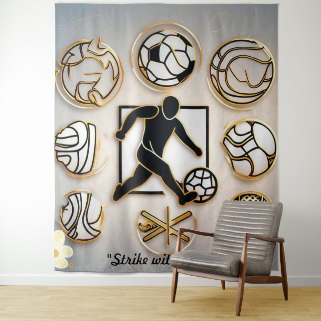 "Football Design Concepts" Tapestry (In Situ)