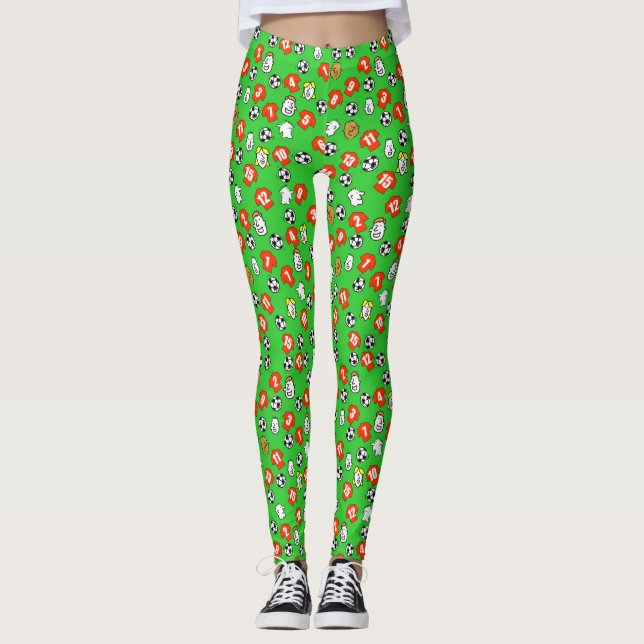 Football Design with Shirts in Red Leggings (Front)