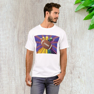 Football Design with Stars Vibrant Sports Fan Art  T-Shirt