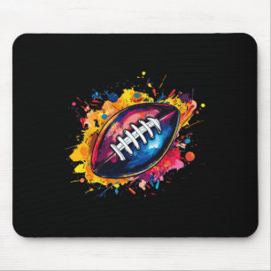 Football Designs. Uni Football Graphic - Black  Mouse Pad