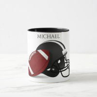 Football deux mugs tondus avec un nom personnalisé