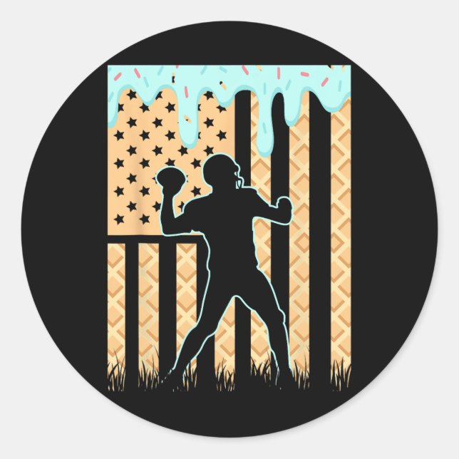 Football Drip Boys Dripping Ice Cream Football Ame Classic Round Sticker (Front)