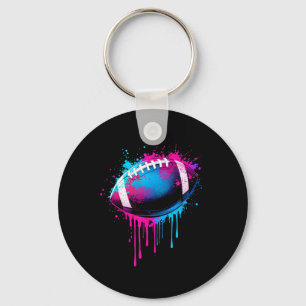 Football Drip For Boys Tie Dye Colourful Football  Keychain
