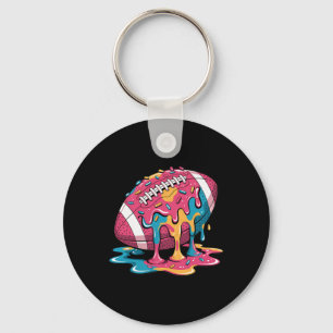 Football Drip For Lineman Wr Qb Rb Ice Cream Sprin Keychain