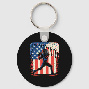 Football Drip Ice Cream Sprinkles 4th Of July Amer Keychain