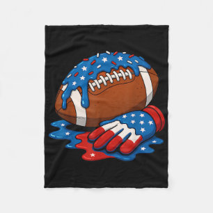 Football Drip Wr Lineman Qb Rb Db Ice Cream 4th Of Fleece Blanket