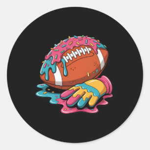 Football Drip Wr Lineman Qb Rb Db Ice Cream Footba Classic Round Sticker