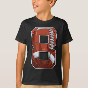Football Eighth 8th Birthday Boy Eight 8 Years Old T-Shirt