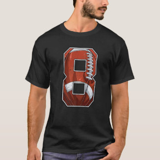 Football Eighth 8th Birthday Boy Eight 8 Years Old T-Shirt