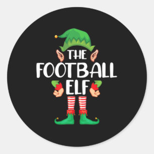 Football Elf Matching Family Group Christmas Party Classic Round Sticker