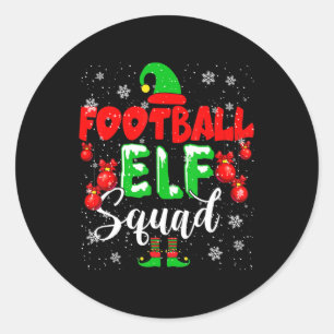 Football ELF Squad Fun Christmas ELF Football Play Classic Round Sticker