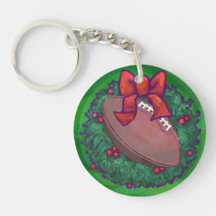 Football en couronne de Noël sur vert