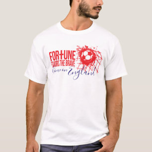 Football England brave red sports slogan t-shirt