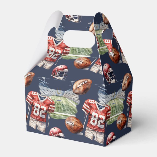 Football Equipment Pattern Favor Box (Front Side)