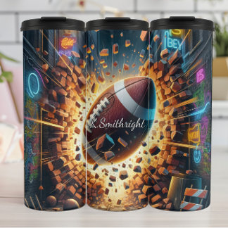 Football Explosion Urban Alley Neon Thermal Tumbler