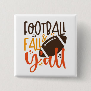 Football Fall & Y'all 2 Inch Square Button