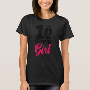 Football Fan 10th Birthday Girl Football Player T-Shirt