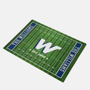 Football Fan Family Monogram Custom Colours Doormat