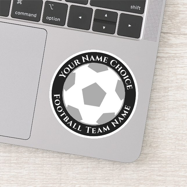 Football Fan Personalized with Team Name Sticker (Detail)