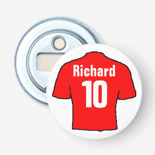 Football Fan Shirt to Personalise. Bottle Opener