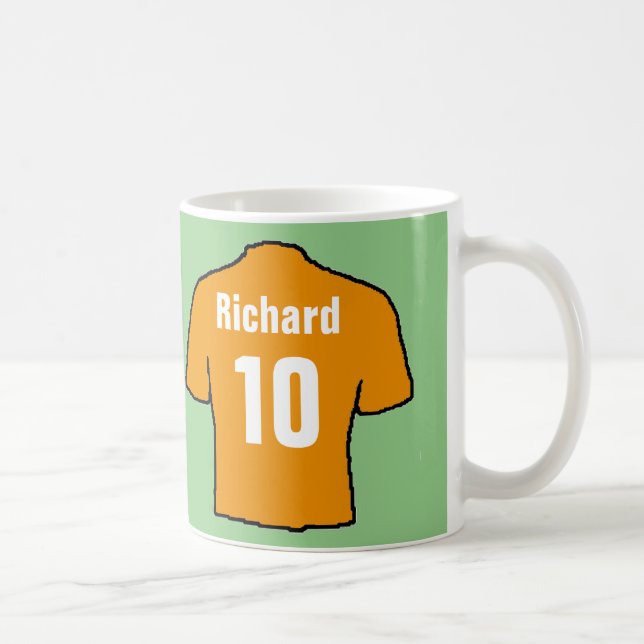 Football Fan Shirt to Personalise. Coffee Mug (Right)