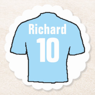 Football Fan Shirt to Personalise. Paper Coaster