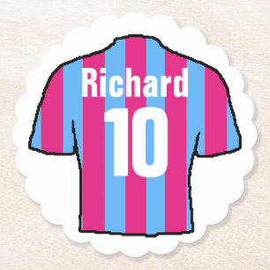 Football Fan Shirt to Personalise. Paper Coaster