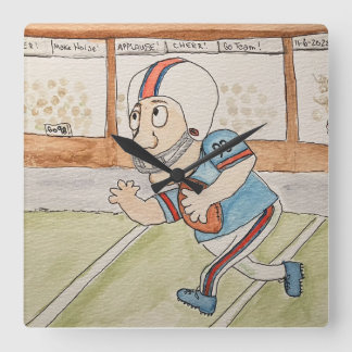 Football Fan Square Wall Clock