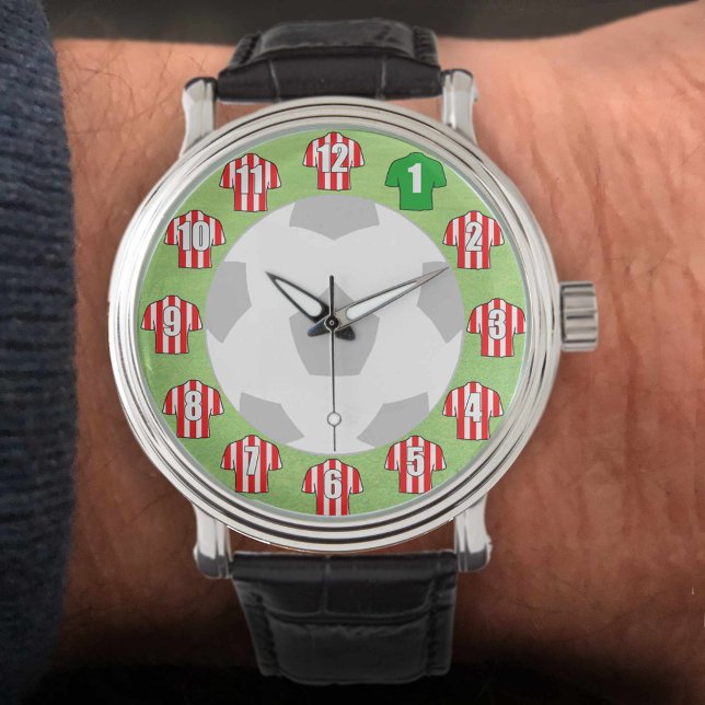 Football Fan Watch - with Red Striped Shirts (Creator Uploaded)