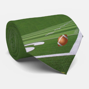 Football Field And Ball Football Team Necktie