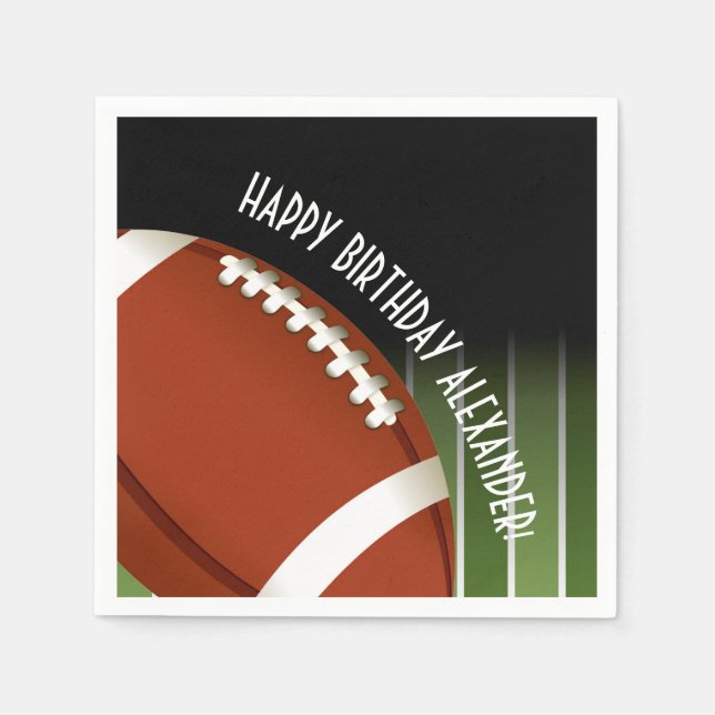 Football Field Birthday Napkin (Front)