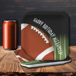 Football Field Birthday Paper Plate<br><div class="desc">Customizable party paper plates feature a football on football field yard lines and your personalization. MATCHING items in our collection.</div>