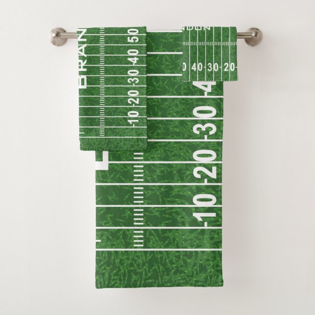 Football Field Design Bath Towel Set (Insitu)