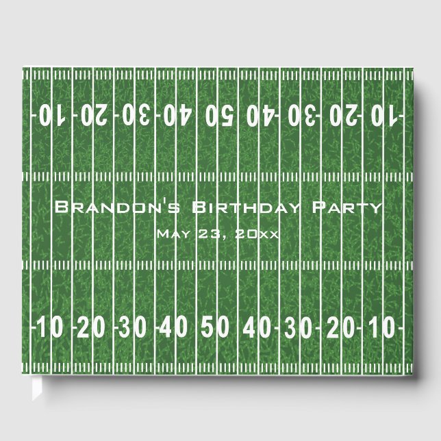 Football Field Design Guest Book (Front)