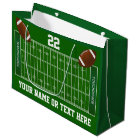 Football Field Gift Bags with Name and Number
