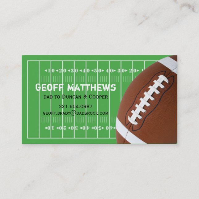 Football Field Play Date Card (Front)