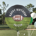 Football Field Team Number Sports Happy Birthday Balloon<br><div class="desc">Football field happy birthday balloon with customizable name text and team number.  Great for sports fans,  men and boys.</div>