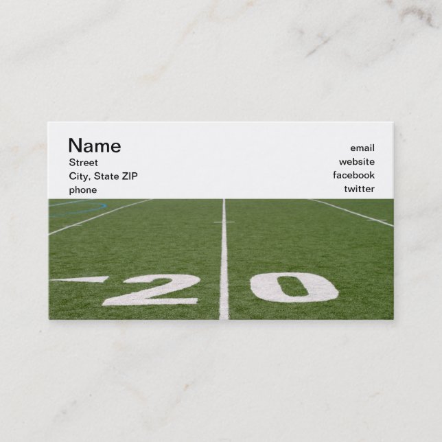 Football Field Twenty Business Card (Front)