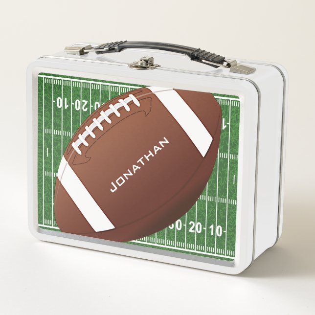Football Field with Football Metal Lunchbox (Front)