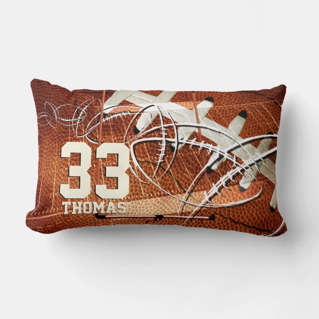 football fieldgoal his name number lumbar pillow (Front)