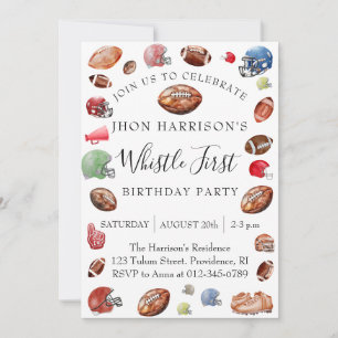 Football First Birthday 1st Birthday Invitation